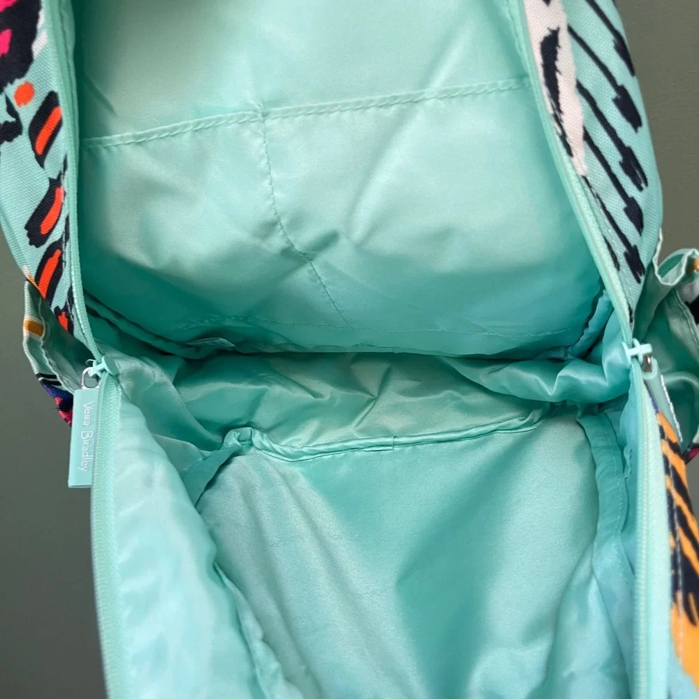 Vera Bradley Small Backpack Mint Multi Ikat Tribal Print Canvas‎ Travel Bag